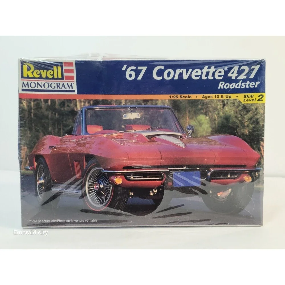Vtg Fabric Sealed Revell Monogram 1967 Corvette 427 Roadster Model Kit 85-2968